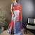 red kanjeevaram silk blend zari woven saree with unstitched blouse piece.