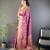 purple soft silk blend banarasi zari woven saree with unstitched blouse piece.