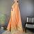 orange soft cotton blend zari checks saree with unstitched blouse piece.