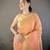 orange soft cotton blend zari checks saree with unstitched blouse piece.