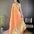 orange soft cotton blend zari checks saree with unstitched blouse piece.