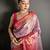 lilac kanjeevaram silk blend zari woven saree with unstitched blouse piece.