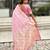 pink satin silk blend banarasi zari woven saree with unstitched blouse piece.