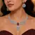 Ruby Red Teardrop Bridal Necklace Earrings Set, CZ Wedding Jewelry, Statement Choker Bridesmaid Gift