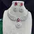Ruby Red Teardrop Bridal Necklace Earrings Set, CZ Wedding Jewelry, Statement Choker Bridesmaid Gift
