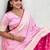 pink satin silk blend banarasi zari woven saree with unstitched blouse piece.