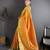 mustard silk blend zari woven saree with unstitched blouse piece.