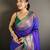 purple silk blend zari woven saree with unstitched blouse piece.