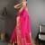 rani silk blend zari woven saree with unstitched blouse piece.