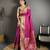 wine silk blend zari woven saree with unstitched blouse piece.