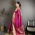 wine silk blend zari woven saree with unstitched blouse piece.