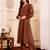 Striped V-Neck A-Line Kurta With Trousers