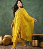 Women Ethnic Motifs Embroidered Kurta with Trousers & Dupatta