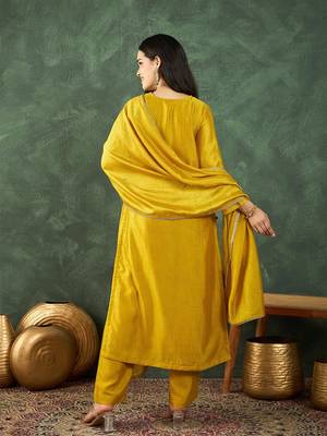 Women Ethnic Motifs Embroidered Kurta with Trousers & Dupatta 6