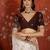 Cream tissue satin embroidered sequin saree with unstitched blouse piece.
