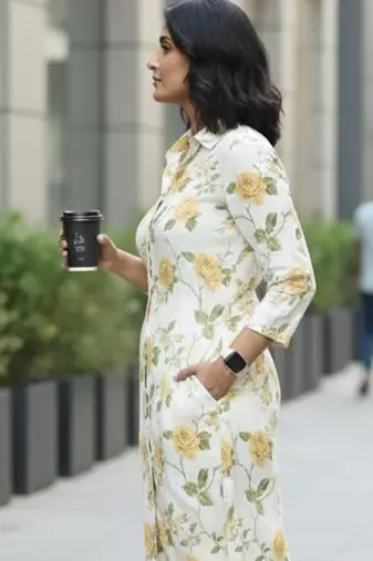 Women Floral Printed Regular Kurta with Trousers