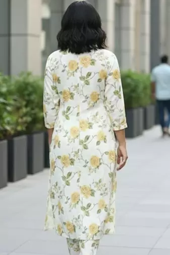 Women Floral Printed Regular Kurta with Trousers