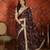 Maroon tissue satin embroidered sequin saree with unstitched blouse piece.