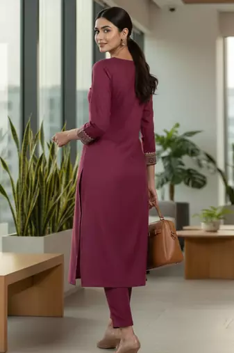 Ethnic Motifs Embroidered Regular Kurta With Trousers & Dupatta