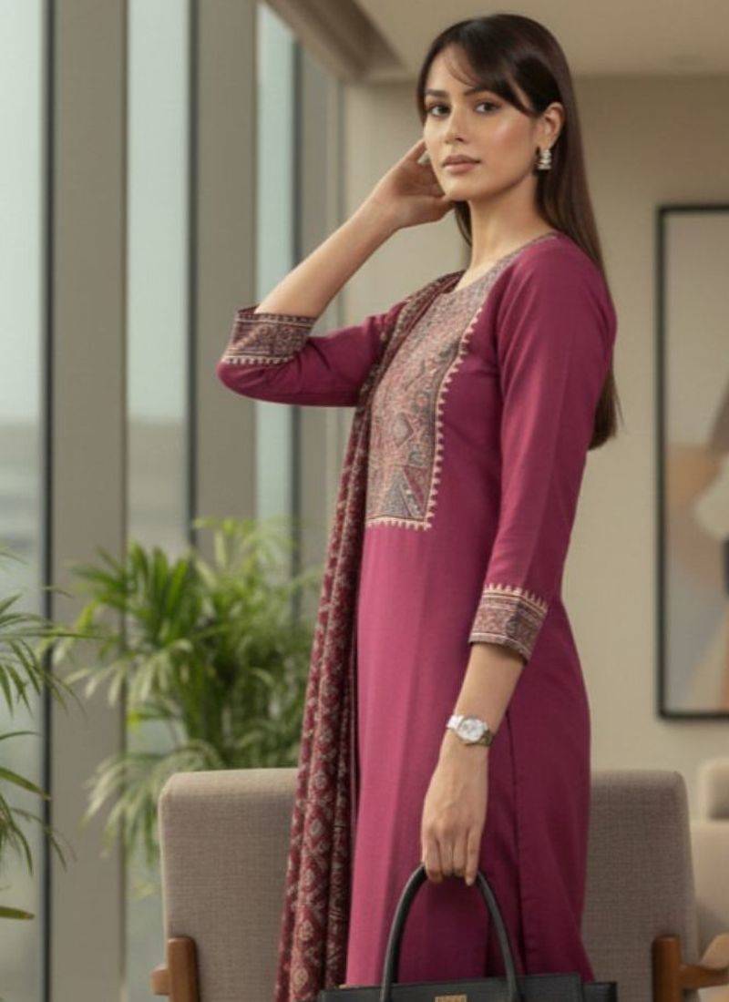 Ethnic Motifs Embroidered Regular Kurta With Trousers & Dupatta