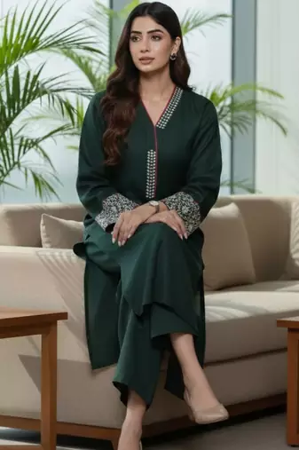 Women Ethnic Motifs Regular Thread Work Kurta with Trousers
