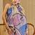 Multi color shimmer printed zari saree with unstitched blouse piece.
