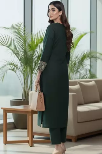 Women Ethnic Motifs Regular Thread Work Kurta with Trousers