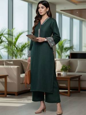 Women Ethnic Motifs Regular Thread Work Kurta with Trousers 5