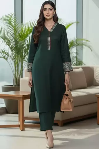 Women Ethnic Motifs Regular Thread Work Kurta with Trousers