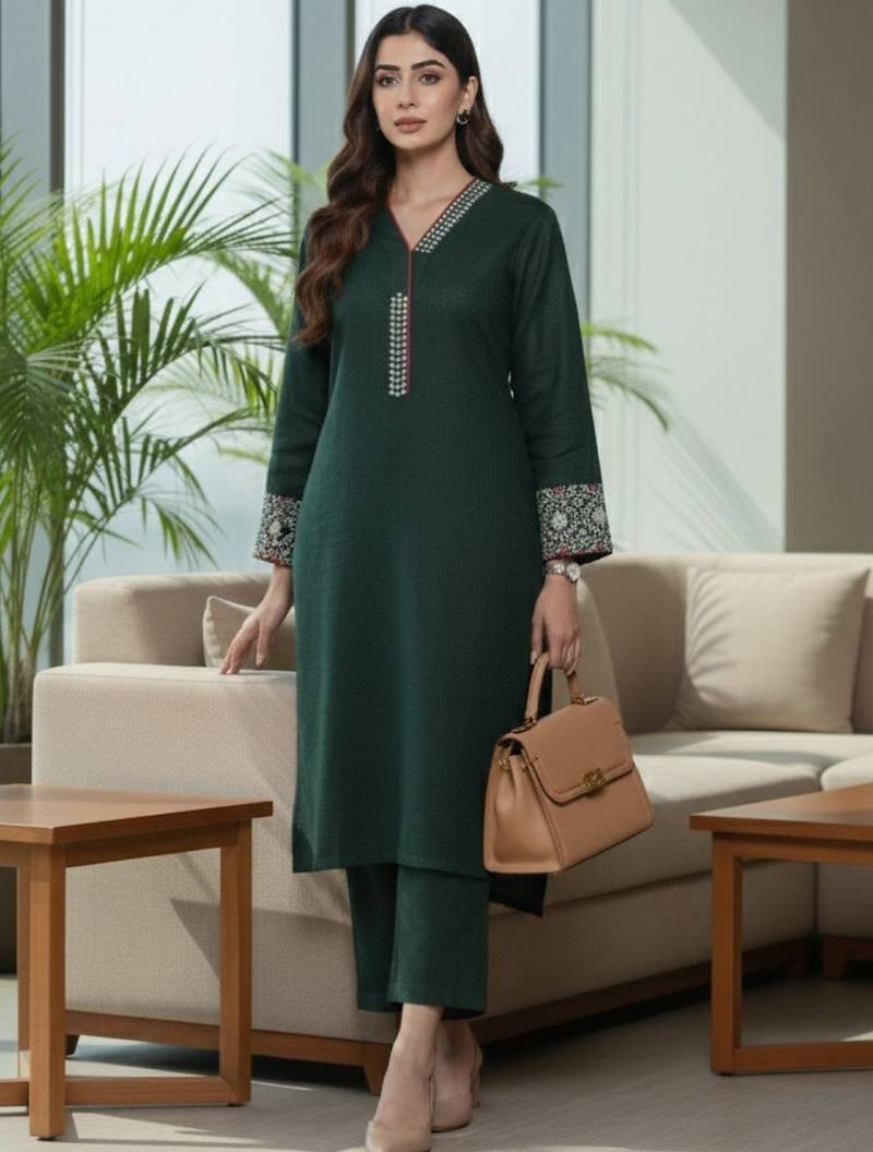 Women Ethnic Motifs Regular Thread Work Kurta with Trousers
