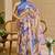Multi color shimmer printed zari saree with unstitched blouse piece.