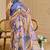 Multi color shimmer printed zari saree with unstitched blouse piece.