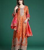 Ethnic Motifs Embroidered Sequinned Kurta with Trousers & With Dupatta