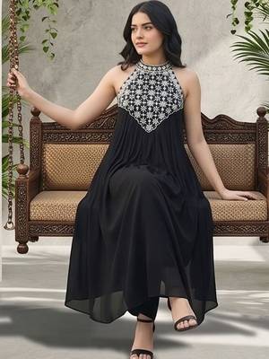 Women Ethnic Motifs Embroidered Regular Thread Work Kurta with Palazzos 1