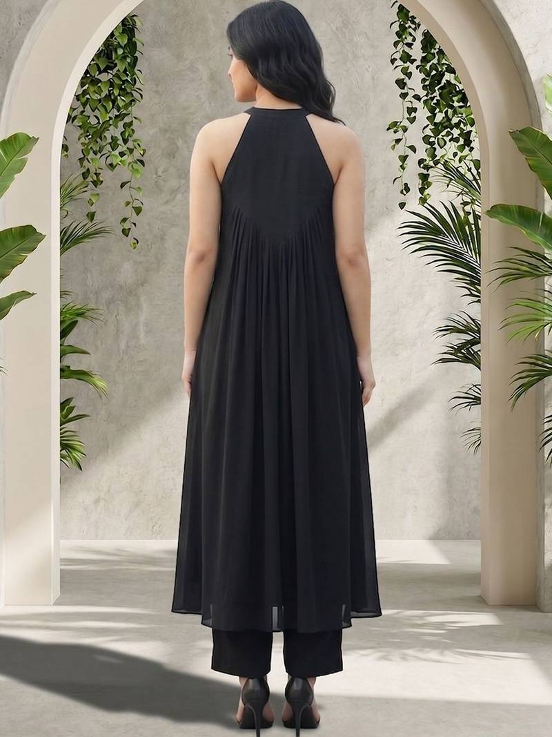Women Ethnic Motifs Embroidered Regular Thread Work Kurta with Palazzos