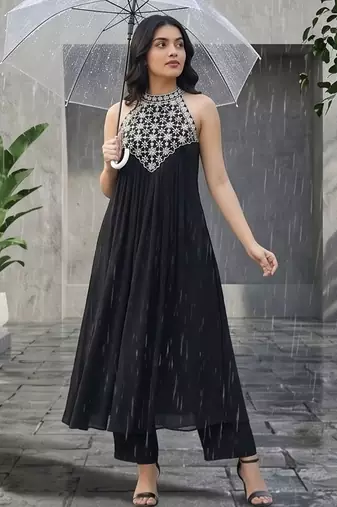 Women Ethnic Motifs Embroidered Regular Thread Work Kurta with Palazzos