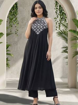 Women Ethnic Motifs Embroidered Regular Thread Work Kurta with Palazzos 7