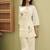 Ivory Hand-Embroidered Silk Co-Ord Set  Shimmer Fabric & Motif Detailing  Jaipur 