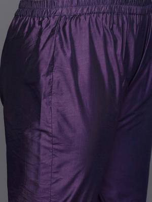 Women Ethnic Motifs Regular Chanderi Silk Kurta with Trousers & With Dupatta 3