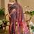 Multi color shimmer printed zari saree with unstitched blouse piece.