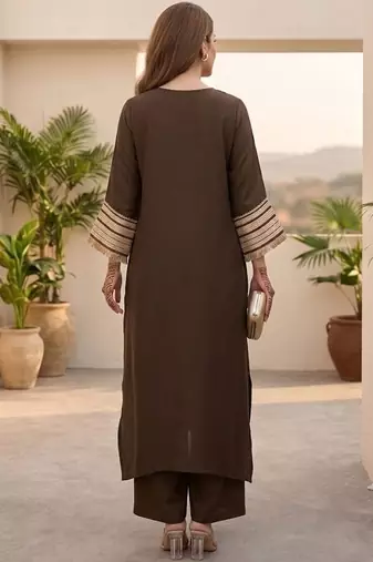Women Regular Thread Work Kurta with Palazzos