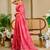 Gajari shimmer printed zari saree with unstitched blouse piece.