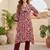 Women Printed Regular Thread Work Pure Cotton Kurta with Trousers