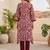 Women Printed Regular Thread Work Pure Cotton Kurta with Trousers