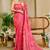 Gajari shimmer printed zari saree with unstitched blouse piece.