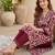 Women Printed Regular Thread Work Pure Cotton Kurta with Trousers