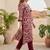 Women Printed Regular Thread Work Pure Cotton Kurta with Trousers