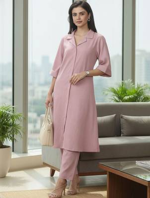 Women Regular Silk Crepe Kurta with Trousers 1