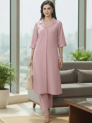 Women Regular Silk Crepe Kurta with Trousers 6