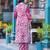 Floral Printed Round Neck Straight Kurta With Trousers & Dupatta